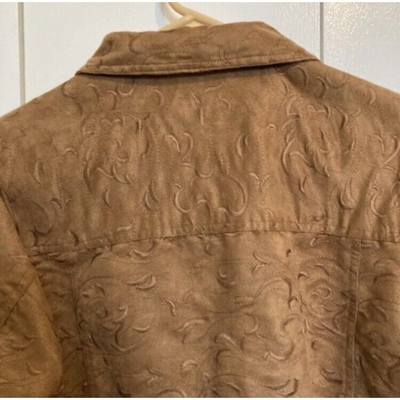 WOOLRICH Shacket Shirt Embroidered Faux suede Jacket Medium - Picture 11 of 14